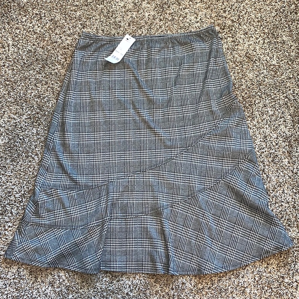 NY Collection Plaid Skirt Modest Skirt XL NWT